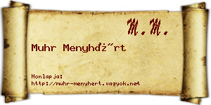 Muhr Menyhért névjegykártya